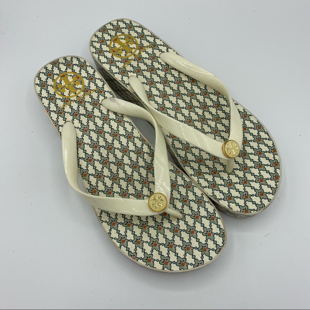 TORY BURCH Wedge Flip Flop In Piazza/new Ivory